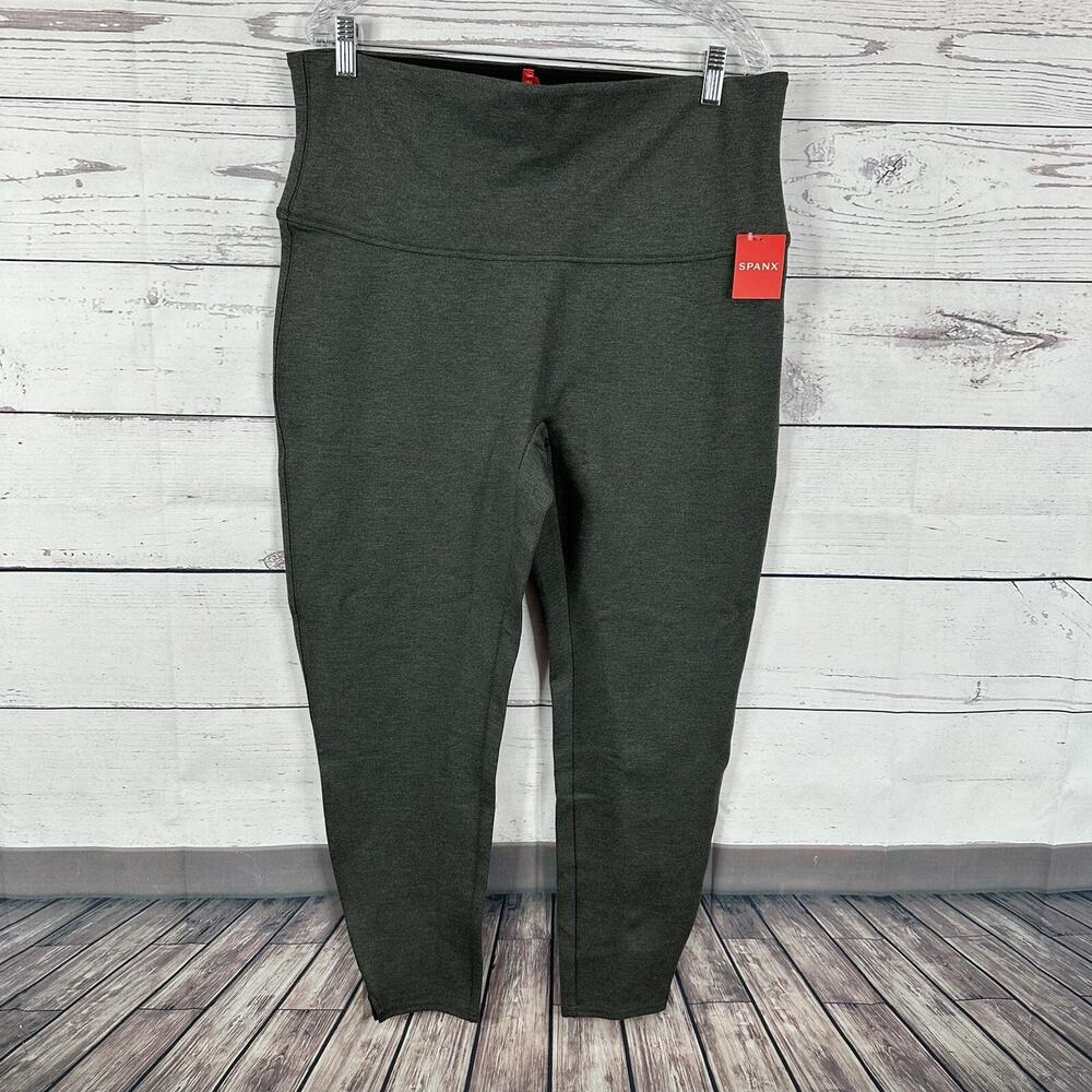 Spanx Legging Womens 2X Gray NWT Ponte Hem Slit High Rise Shaping NWT